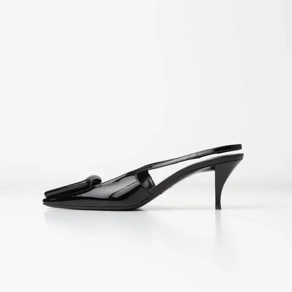 Saint Laurent Women's 24 Slingback Kitten Heel Pumps - Picture 2 of 8